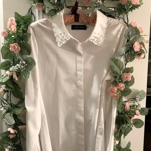 Ivanka Trump white collared shirt M